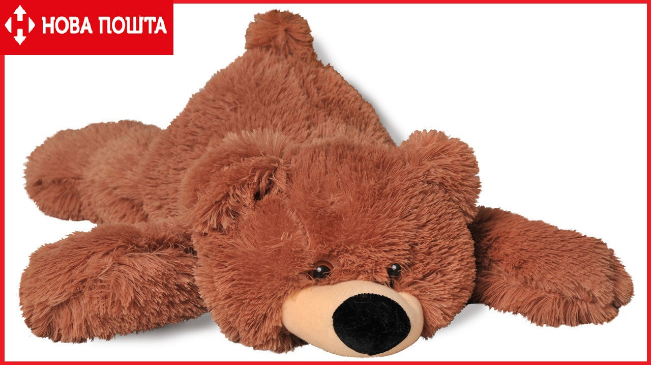 М'яка іграшка лежачий ведмідь Умка 85 см коричневий