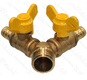 Кран компресора два виходи під штуцер 12 мм