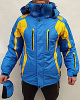 Горнолыжная куртка мужская Snow Headquarter c Omni-Heat сине-желтая/лыжная куртка/зимняя куртка/