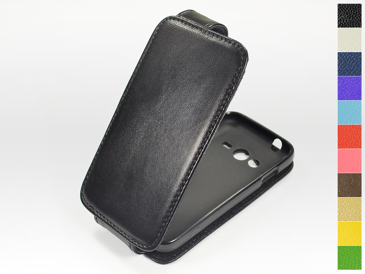 Відкидний чохол з натуральної шкіри для Samsung Galaxy Ace 4 G313H, фото 1