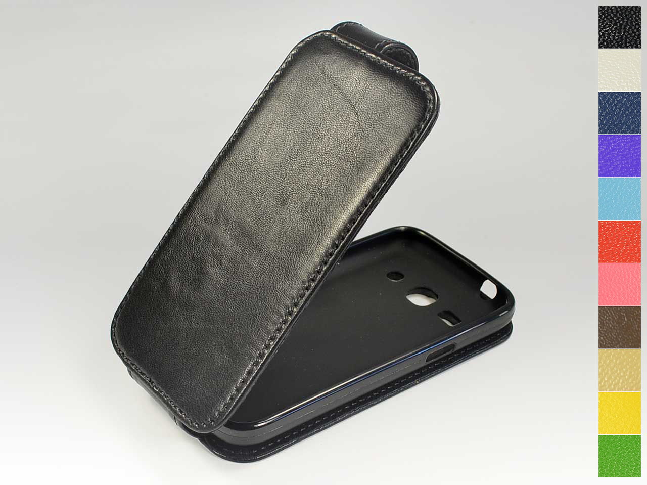 Відкидний чохол з натуральної шкіри для Samsung G350 Galaxy Star Advance Duos, фото 1