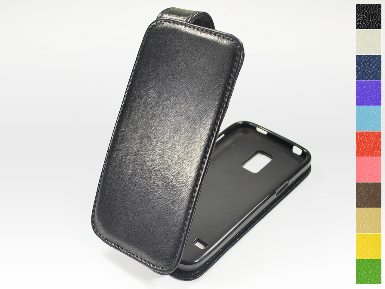 Відкидний чохол з натуральної шкіри для Samsung Galaxy S5 Mini G800
