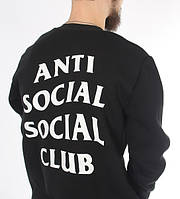 Чорний світшот з принтом assc | кофта anti social social club games