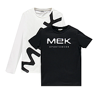Комплект футболок (2 шт.) MEK для хлопчика 193MHFL016-919 чорна і біла 140-164