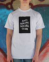 Стильна біла футболка принт anti social social club