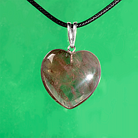 Кулон сердечко с раухтопазом, серебро, 1148КЛР