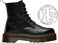 Женские ботинки Dr.Martens Jadon Black Polished Smooth Boots (с мехом) 15265001