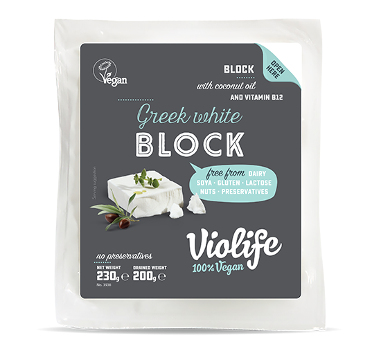 Веган сир фета (грецький сир) Vio Life Greek White (Feta) 200 g постный ...