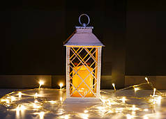 Декоративний ліхтар з LED підсвіткою, колір білий