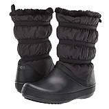 Чоботи зимові жіночі непромокальні дутики з хутром / Crocs women's Crocband Winter Boot (205314), Чорні 35, фото 3