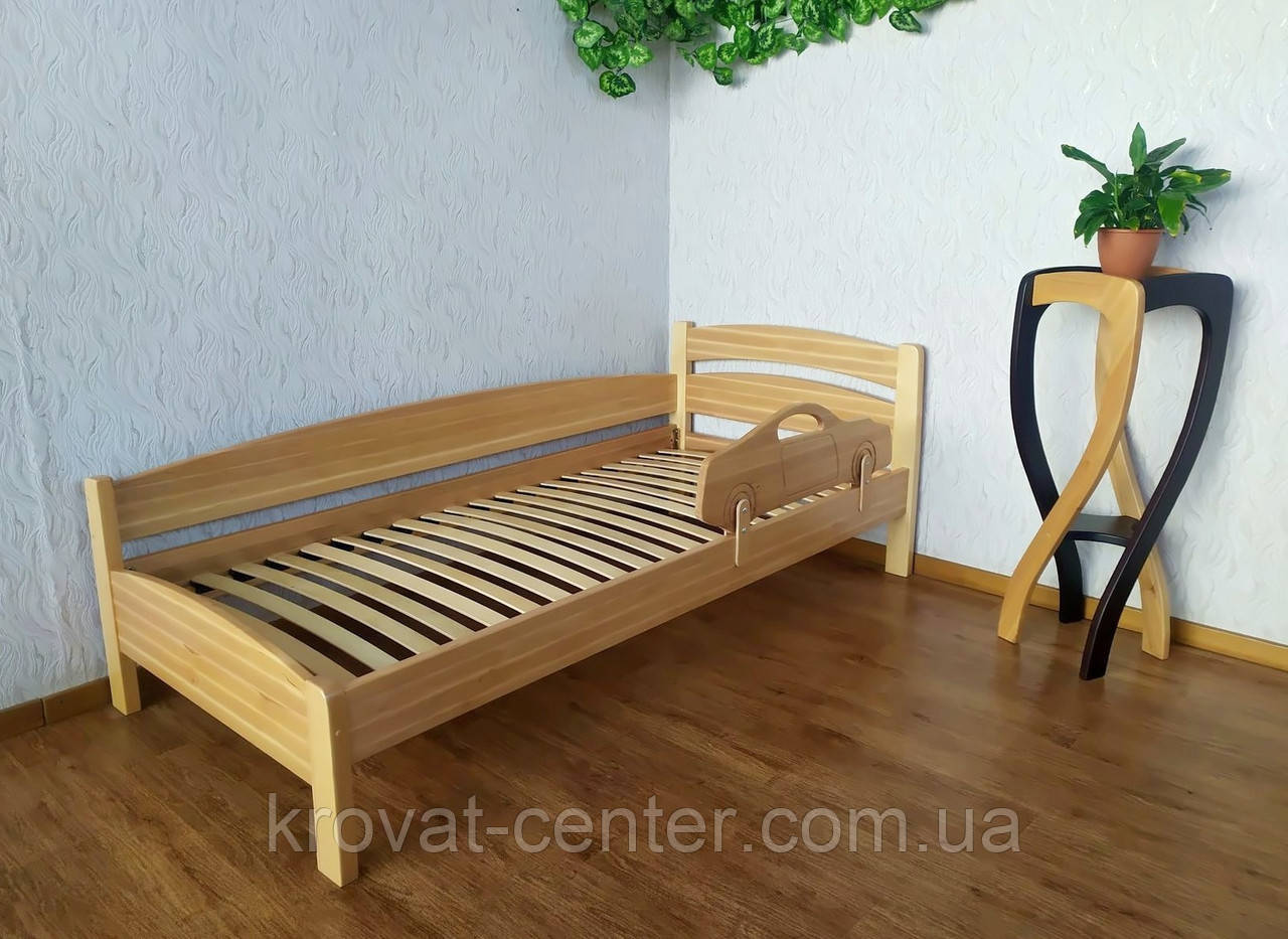 Детская односпальная деревянная кровать с защитным бортиком "Марта - 2" от производителя - фото 1 - id-p1073596675