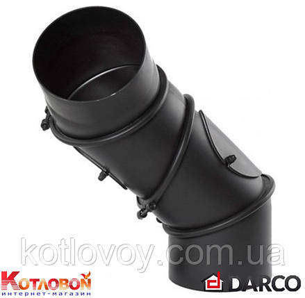 Відвід (коліно) Darco 0-90° для димоходу з чорної сталі Darco, фото 1