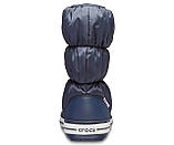 Чоботи зимові жіночі непромокальні дутики / Crocs women's Winter Puff Boot (14614), Темно-сині з білим 37, фото 5