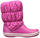 Чоботи зимові для дівчинки сноубутси непромокальні дутики/Crocs Winter Puff Boot (14614), Рожеві 37, фото 3