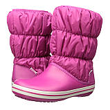 Чоботи зимові для дівчинки сноубутси непромокальні дутики/Crocs Winter Puff Boot (14614), Рожеві 37, фото 2
