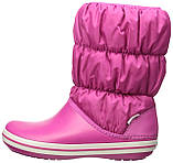 Чоботи зимові для дівчинки сноубутси непромокальні дутики/Crocs Winter Puff Boot (14614), Рожеві 37, фото 5