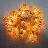 Гірлянда Груша 5 см Золото LED 20 лампочок Жовтий, 200 см, прозорий дріт (1-115, 1685-07)