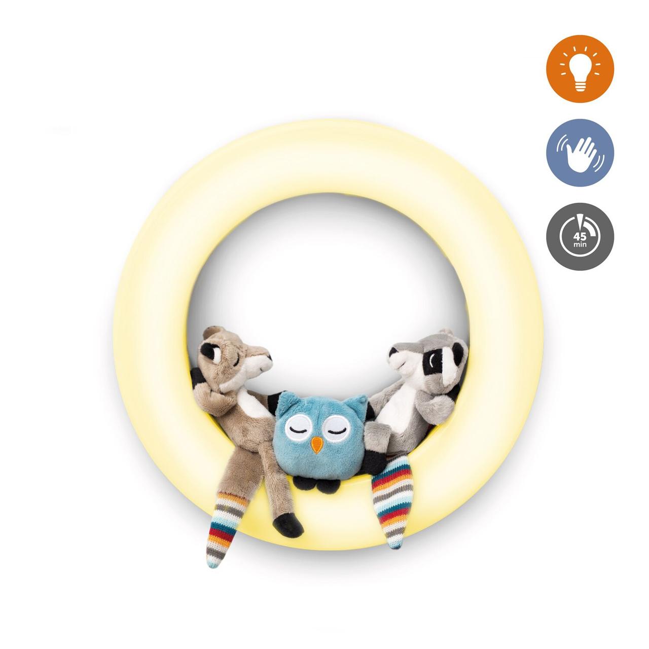 ZAZU — Настінний світильник-нічник з автовимкненням і іграшками Fay, Rex і Otis