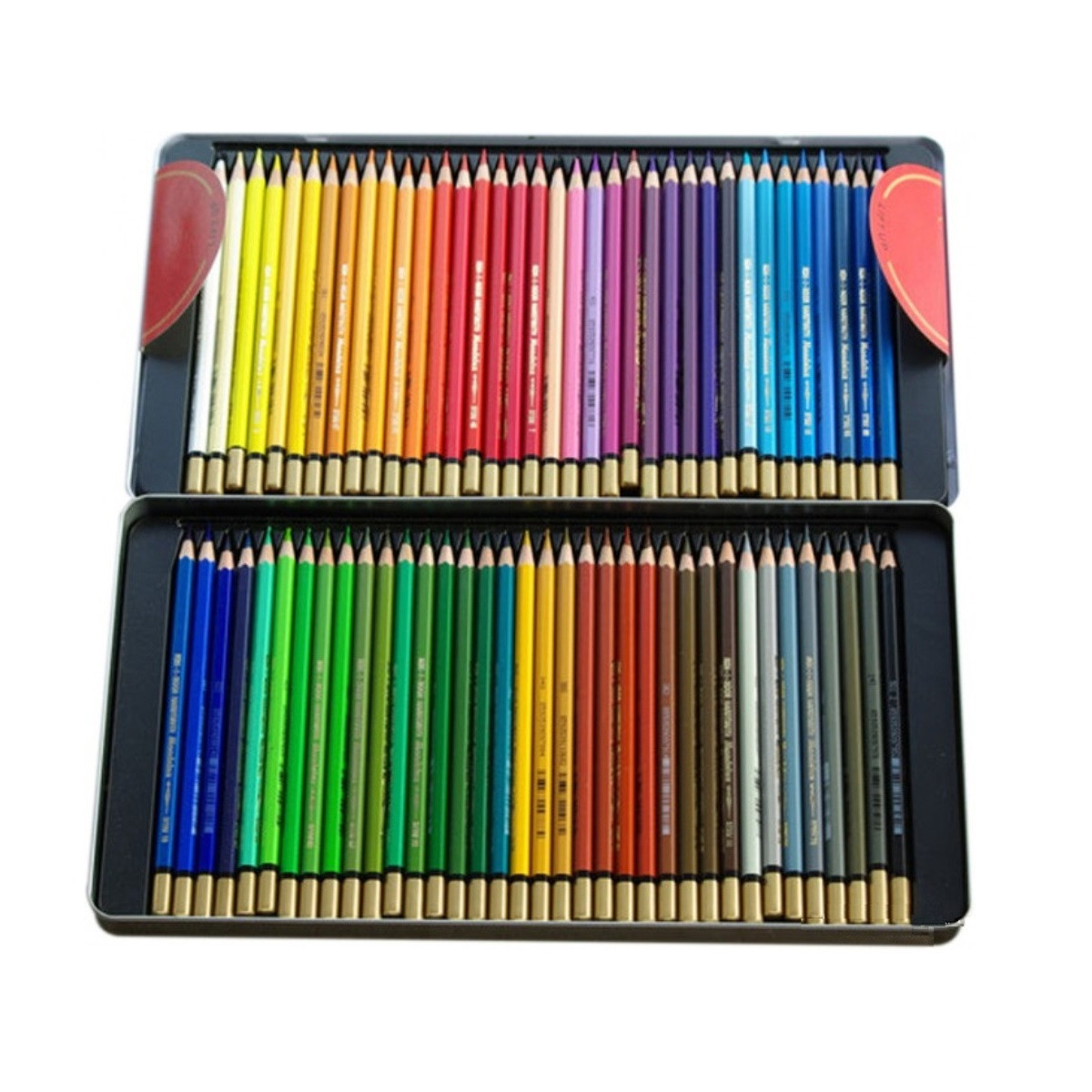 Подарунковий набір акварельних олівців кольорових 72 шт. KIN в металевій коробці 372707 Mondeluz