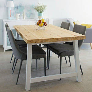 Стіл обідній «Family», 220*100 см, дерев'яний стіл на металевому подстолье, стіл для будинку, стіл на кухню