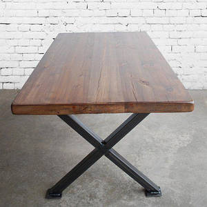 Стіл обідній «Papara», стіл для будинку, стіл для кухні, дерев'яний стіл на металевому подстолье