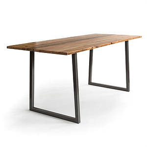 Стіл обідній «Toty», стіл дерев'яний на металевому каркасі, стіл для будинку, стіл обідній з живим краєм
