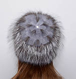 Жіноча норкова шапка на плетеній основі "Зірочка", фото 3