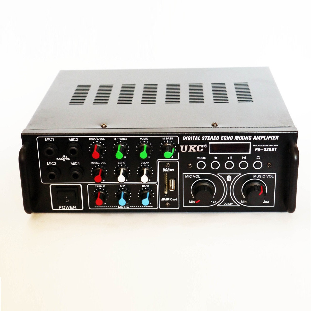 Підсилювач звуку UKC AV-329BT Bluetooth Караоке 2х120W Black (4_546235682)
