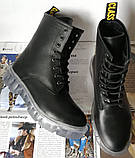 Легендарні! Dr. Martens Jadon жіночі зимові шкіряні черевики на платформі зі шнурівкою чорні Мартенс, фото 9