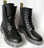 Легендарні! Dr. Martens Jadon жіночі зимові шкіряні черевики на платформі зі шнурівкою чорні Мартенс, фото 4