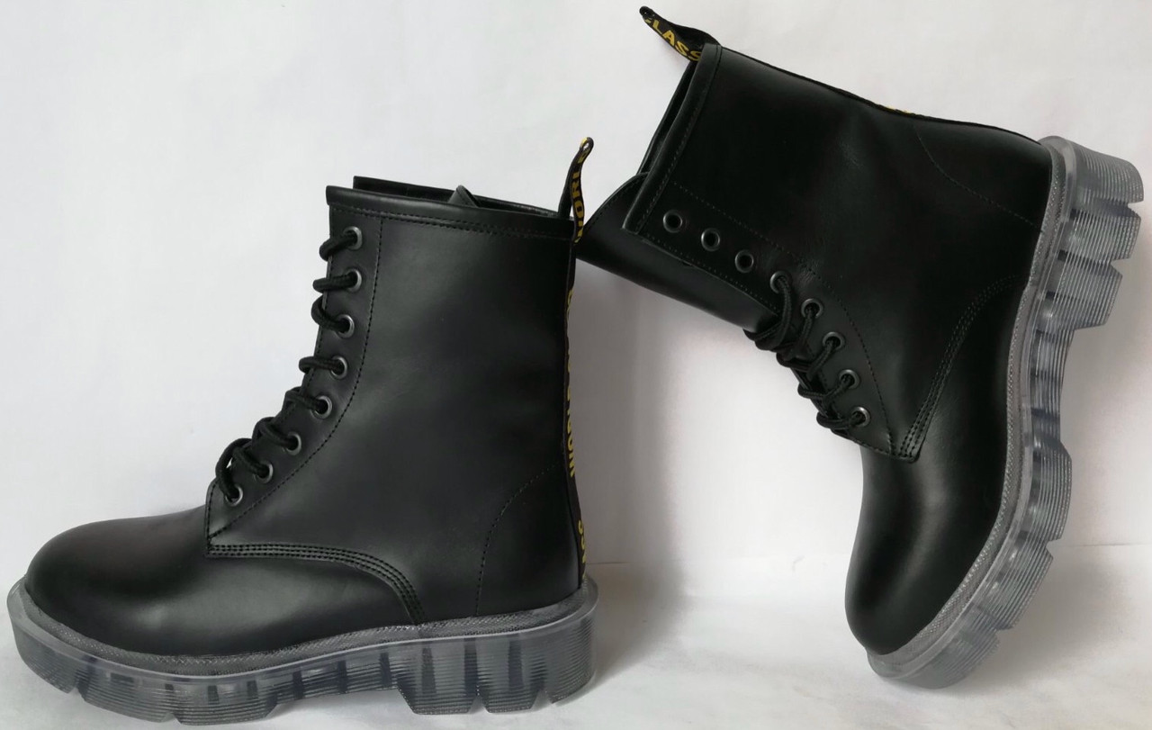 Легендарные! Dr. Martens Jadon женские зимние кожаные ботинки на платформе с шнуровкой черные мартенсы 36 р - фото 7 - id-p1073902569