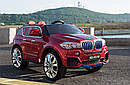 Дитячий електромобіль Джип M 2762 EBLRS-3, BMW X5 (mp4-монітор), колеса EVA, шкіряне сидіння, червоний лак, фото 6