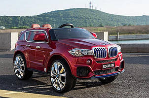 Дитячий електромобіль Джип M 2762 EBLR-3, BMW X5 (mp4-монітор), Шкіра, EVA гума, Амортизатори, червоний