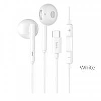 Наушники HOCO L10 Acoustic Type-C wired earphones with mic White