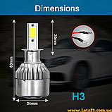 2шт Автолампи H3 Turbo LED 6000K світлодіодні лампочки для авто краще за галогенові та ксенонові, фото 6