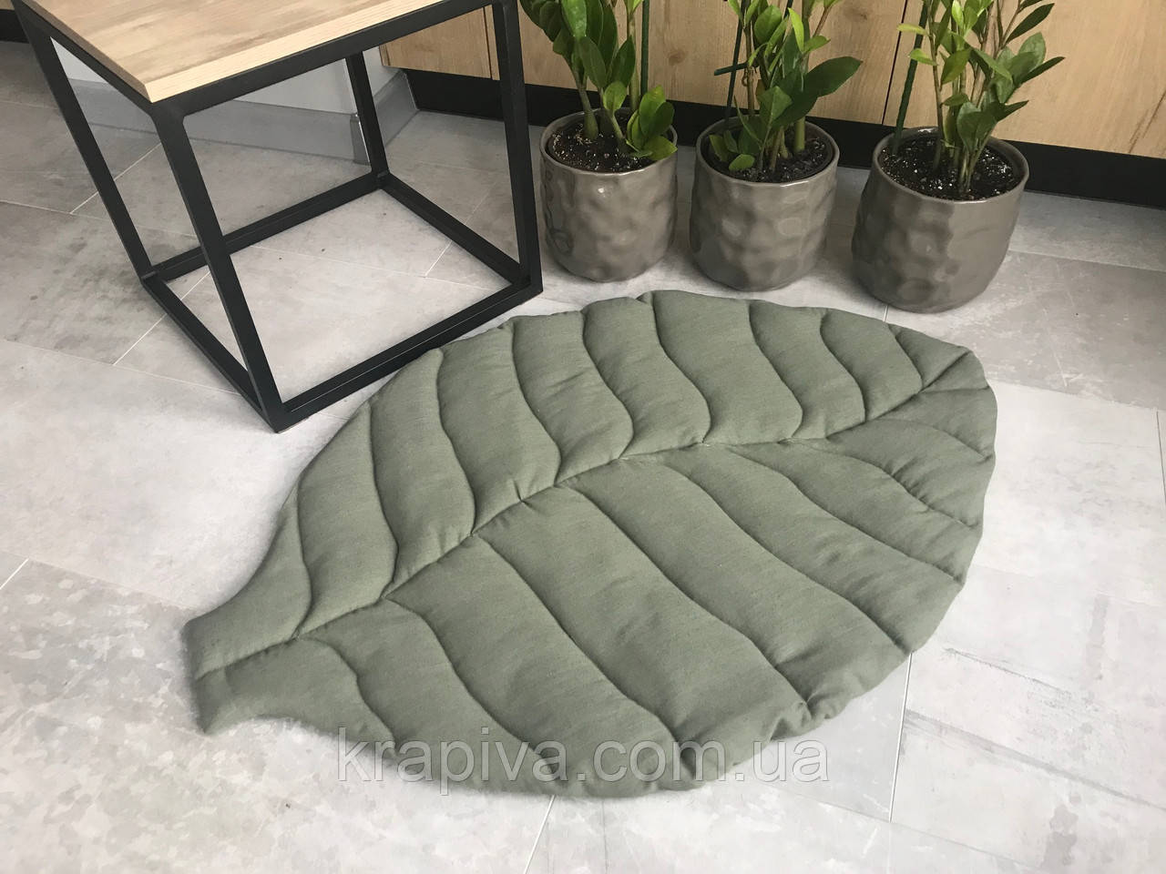 Килимок листок БАВОВНА інтер'єрна РІЗНІ КОЛЬОРИ, покривало, ковдра, ігровий декоративний для ванної спальні, фото 1