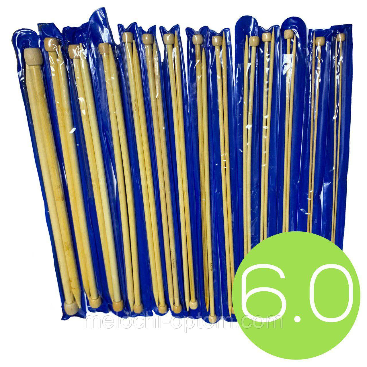 Спиці для в'язання №6.0 (350mm) бамбукові