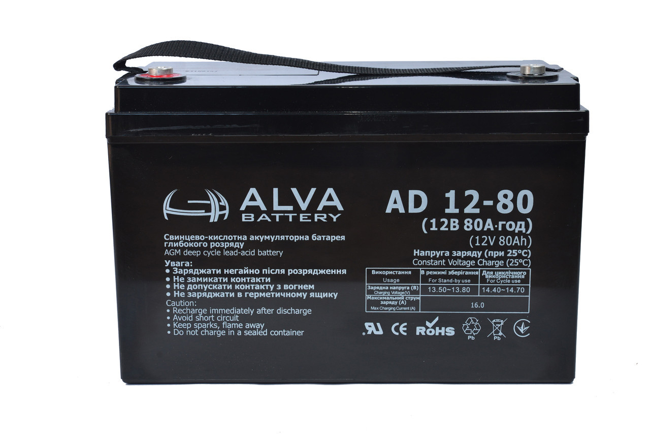 Акумуляторна батарея ALVA AD12-80 AGM