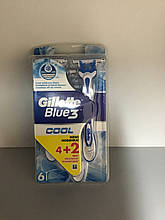 Одноразові Бритви Gillette Blue 3 COOL (4+2шт)