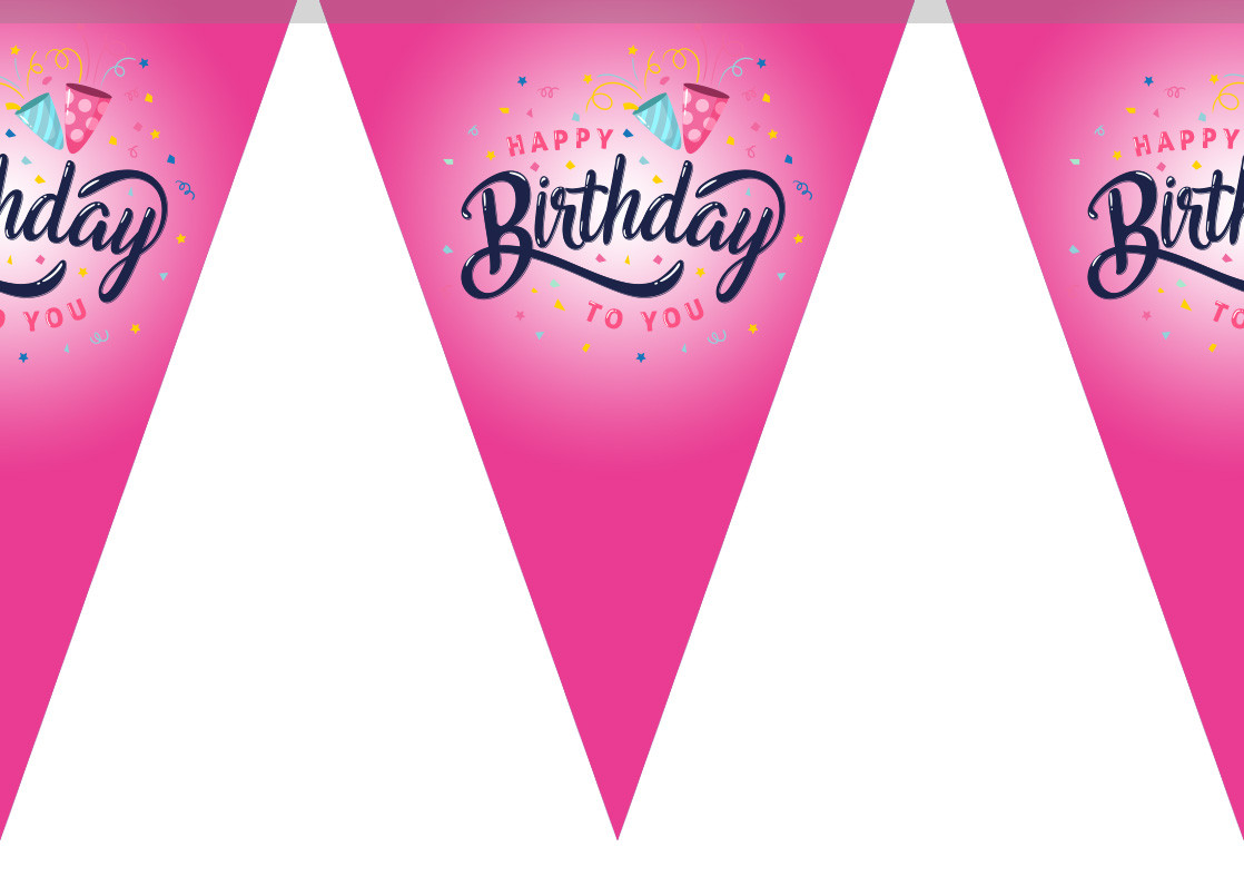 Гірлянди паперові "Happy Birthday" Pink