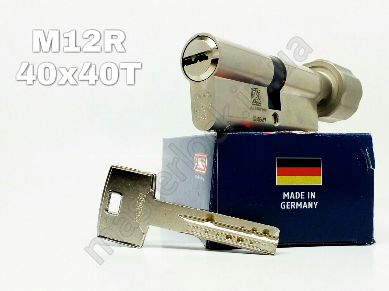 Циліндр ABUS M12R 80мм 40-40 ключ-тумблер