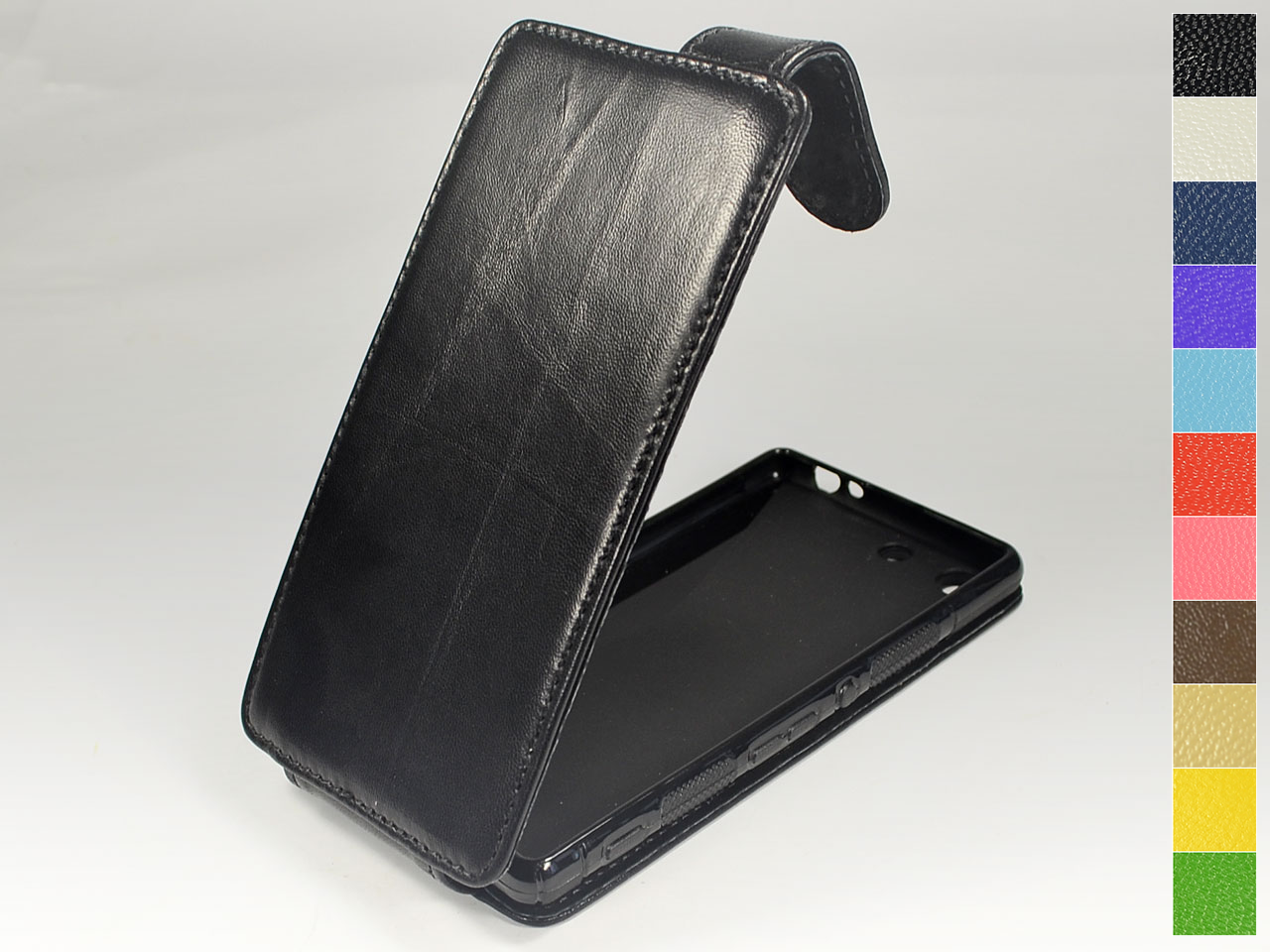 Відкидний чохол з натуральної шкіри для Sony Xperia M5 Dual E5633