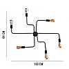 Стельова люстра павук чорна на 6 ламп Maze NL 10084/6, фото 2