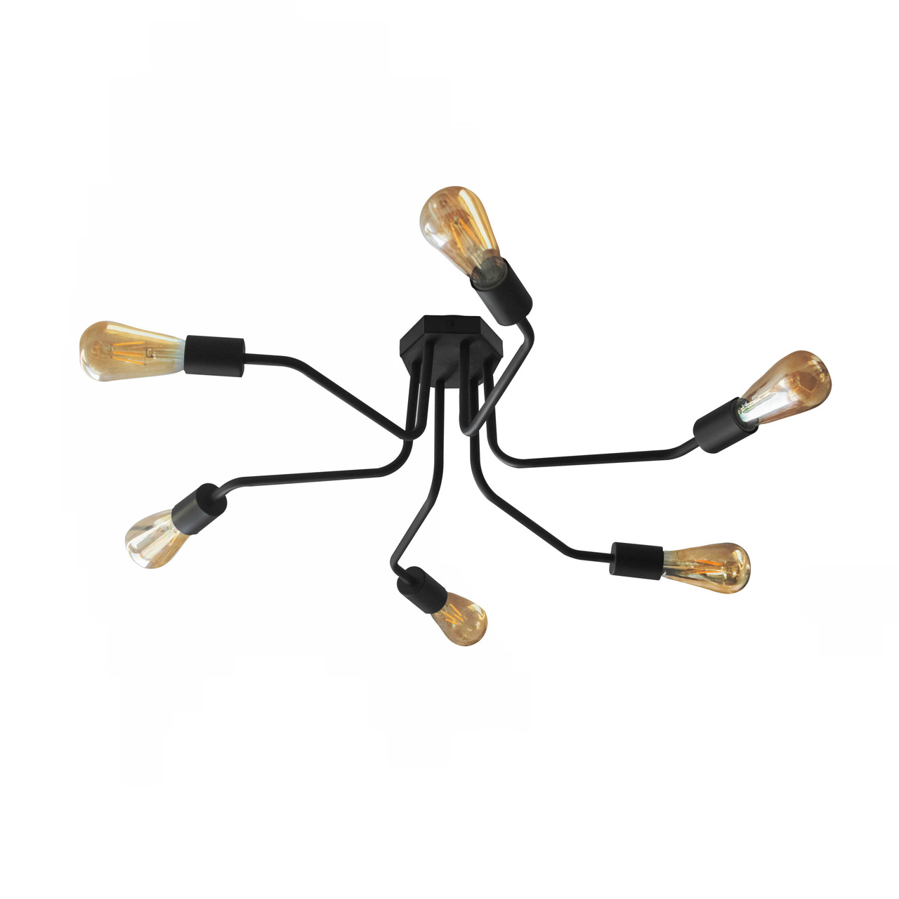 Стельова люстра павук чорна на 6 ламп Maze NL 7272/6, фото 1