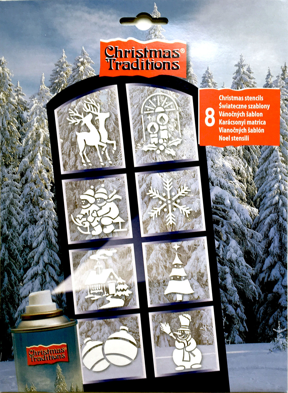 Трафарети новорічні, набір 8 шт., фото 1