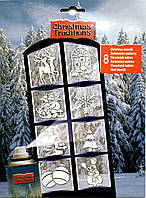 Трафарети новорічні, набір 8 шт.