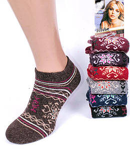 Шкарпетки жіночі короткі махрові з кролячої вовни Jujube A696. В упаковці 12 пар