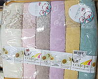 Банные полотенца «Vip Cotton» 100% хлопок Турция (6 шт)