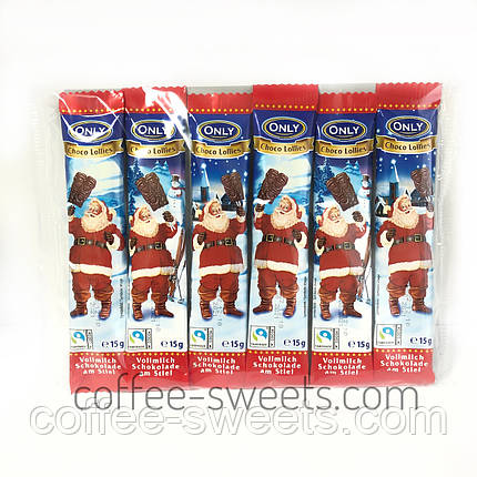 Молочний шоколад на паличці Дід Мороз Only 90g (6*15g), фото 2