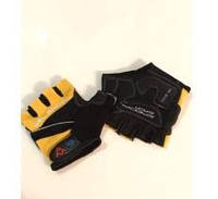 Перчатки вело "Gel Shock" (без пальцев, гелевые, черно-желтые, size:S)